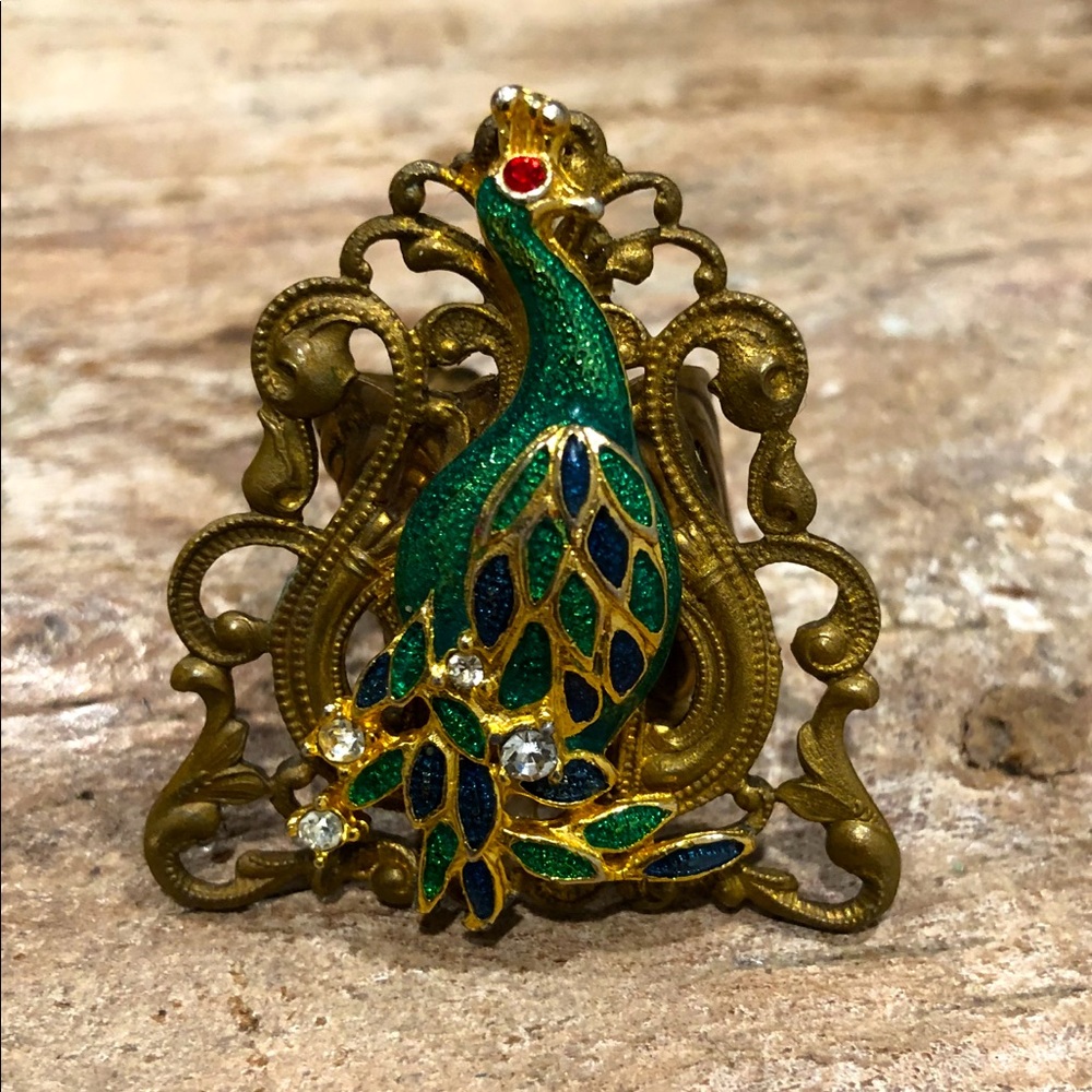 Vintage Peacock Ring Ornate